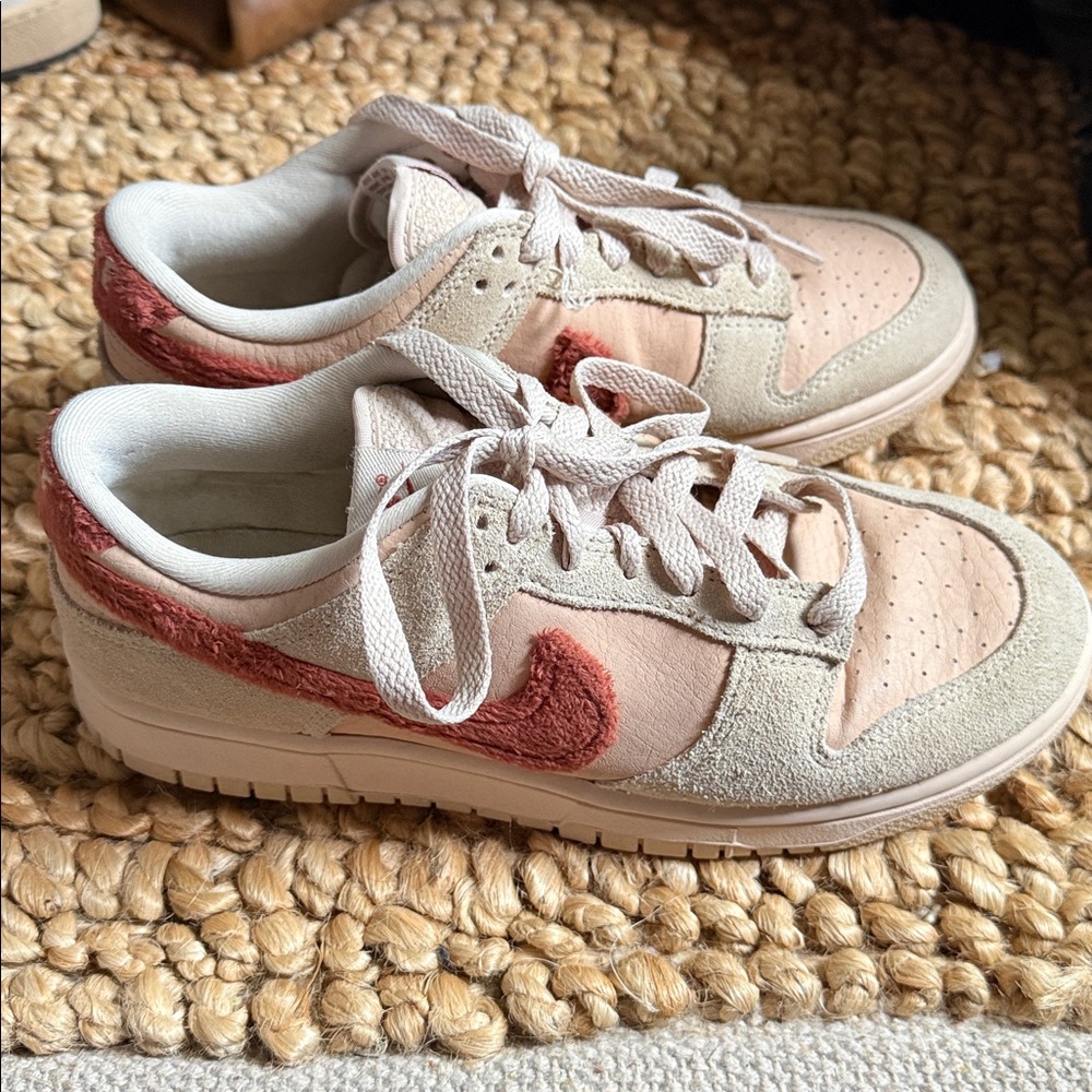 Nike Dunk Low-Top Terry Swoosh Sneakers